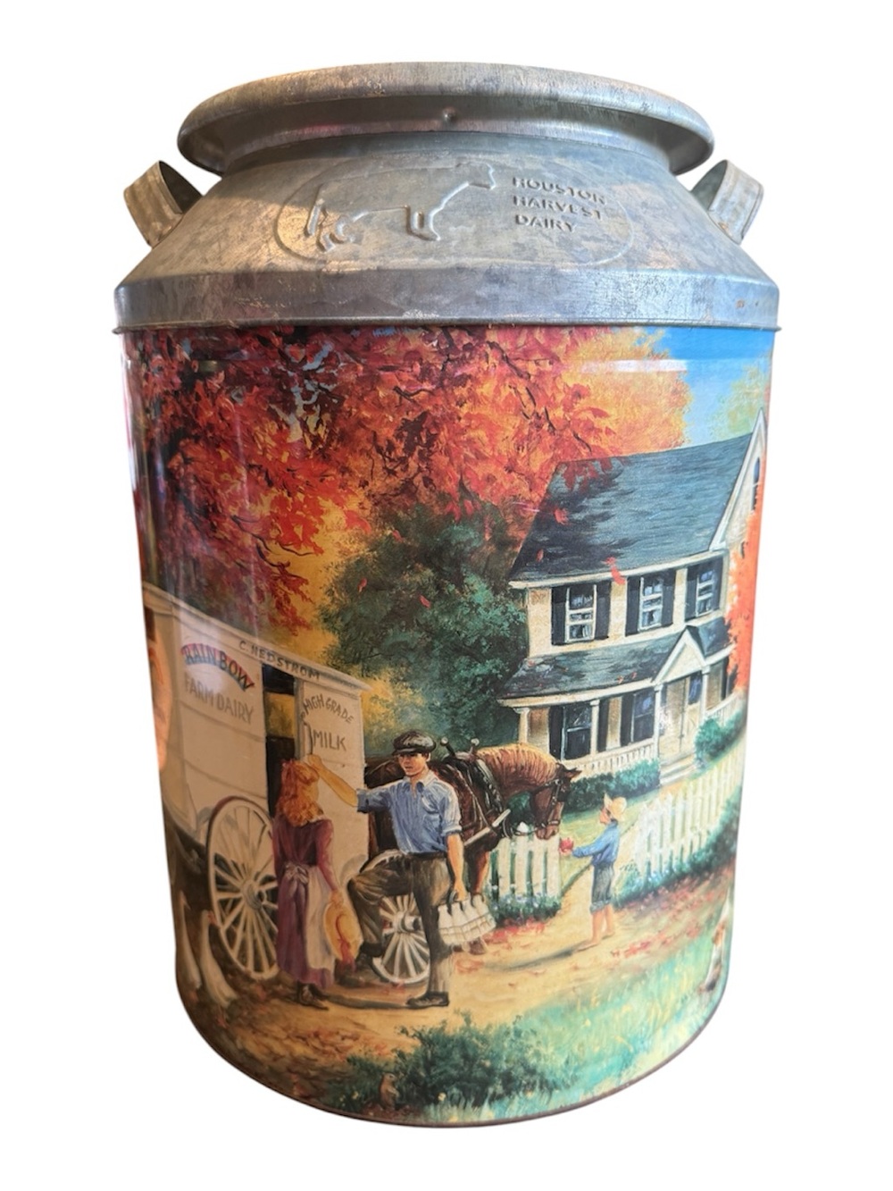 Country Harvest Decorative Milk Can Vase in Multicolor